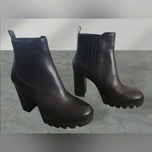 Black 10 Whimsigoth Y2K Witchy Grunge Lugsole Platform Biker Rider  Chelsea